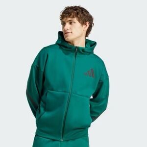 adidas Z.N.E. Full-Zip Hooded Track Jacket Collegiate Green Men's Size Medium‎